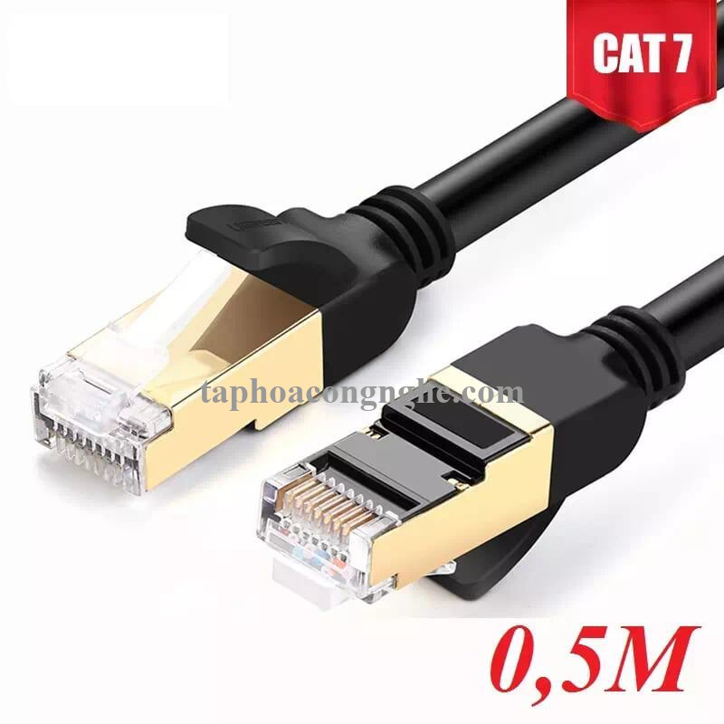 Ugreen 11229 0.5M màu Đen Cáp mạng LAN CAT7 STP chống nhiễu NW107 30011229